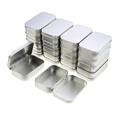 Ljy Rettangolare Metallo Vuoto Incernierato Barattoli Contenitori Di Prima Necessità Home Storage Organizer Mini Box Set, 95 X 62 X 20 Mm