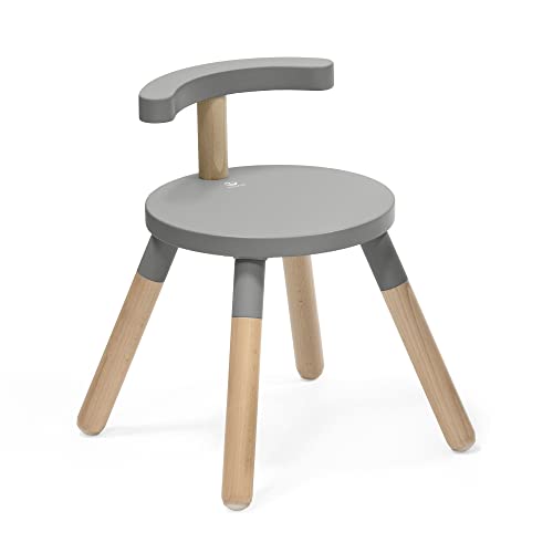 Stokke Mutable Sedia, Storm Grey - Versione 2023 - Altezza Della Seduta Regolabile E Schienale Rimovibile - Realizzata In Legno Di Faggio - Per Bambin