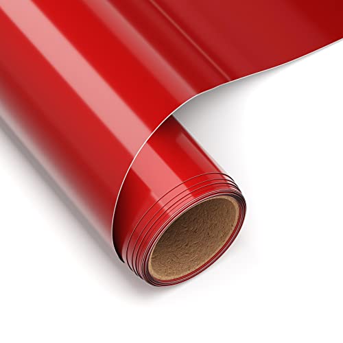 Aysow Vinile Termoadesivo Per Tessuti Rosso, 30,5 Cm X 183 Cm Rotolo Di Vinile A Trasferimento Termico, Colorato Carta Trasferimento Di Calore Per Mag