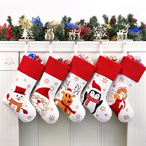 Duosheng & Elegant Calze Befana Vuote Rosso 5 Pezzo Calza Befana Calze Natalizie Da Appendere Personalizzate Calza Di Natale Da Ricamare