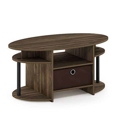 Furinno Jaya Tavolino, Pvc, Noce Columbia/Nero/Marrone Scuro, 3-Tier