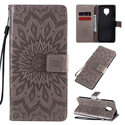 Mhhq Cover Per Redmi Note 9 Pro Custodia Di Pelle Case Flip Portafoglio Retro Libretto Magnetico Protettiva Non Graffi Funzione Supporto Bumper Fiore