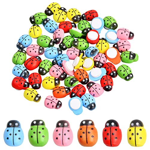 50 Pezzi Coccinelle Autoadesivi Decorazione Coccinella Piccole Coccinelle Coccinella In Legno Portafortuna Adesivi Autoadesivi Coccinella Decorazione