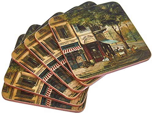 Pimpernel Sottobicchieri Di Scena Parigina - Set Di 6 (Beige, 10,5 X 10,5 Cm (4" X 4"))