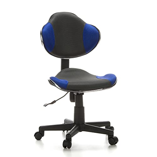 Hjh Office 633000 Sedia Girevole Per Bambini Kiddy Gti-2 Grigio/Blu Sedia Da Scrivania Per Bambini Ergonomica, Regolabile In Altezza, Sedia Per Ragazz