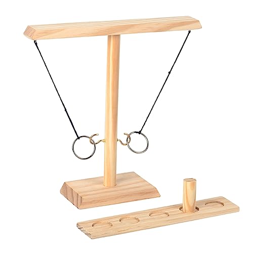 Gioco Del Gancio Ad Anello, Gioco Di Lancio Dell'Anello, Ring Toss Game Con Scala Di Tiro, Per Adulti E Animazione Per Famiglie(Colore Legno)