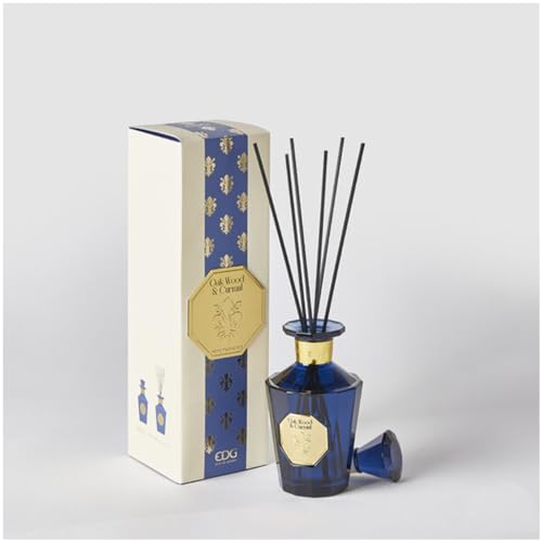 Edg Enzo De Gasperi Profumatore Per Ambienti Casa Con Bastoncini, Bottiglia In Vetro Goldlily 230 Ml 4 Varianti (1Pz) Oak Wood & Blackcurrant