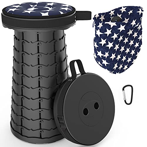 Alevmoom Sgabello Pieghevole Portatile,Sgabello Da Campeggio Sgabello Telescopico Portatile,Sgabello Pieghevole Telescopico Per Pesca Bbq Carico 440 L