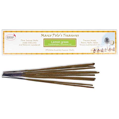 New Lemon Grass 10 Extra Quality Incense Sticks, Ecocert, Bio, Natural Incense Company, Fiore D'Oriente