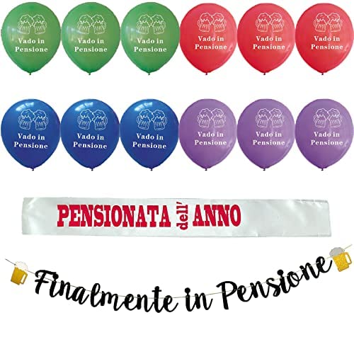 Striscioni Finalmente In Pensione Fascia Fasce Pensione Banner Bandiera Ghirlanda Festone Retirement Palloncino Finalmente In Pensione Decorazioni Per