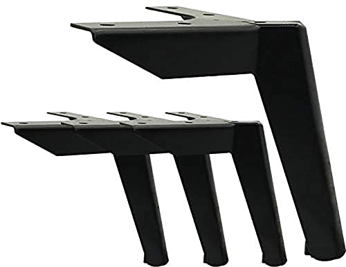 Wzcmlj 4 Piedini Neri Per Mobili, 6"/15 Cm, In Metallo, Per Mobili, Fai Da Te, Per Sedie, Armadietti E Altri Mobili (15 Cm)
