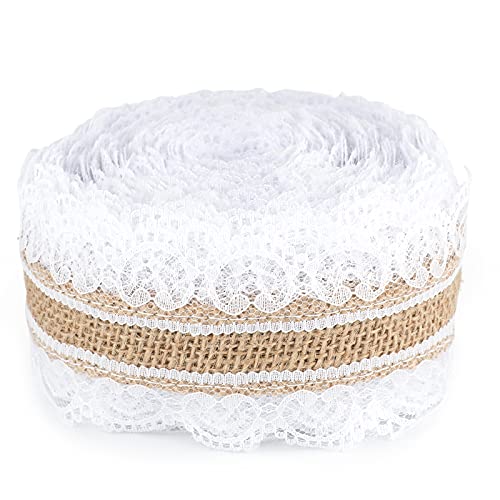 10 M Vintage Nastro Juta,Nastro Di Pizzo,Nastro Di Tela Di Iuta,Nastro Da Regalo, Nastro Con Pizzo, Per Feste E Decorazioni Per Matrimonio, Confezioni