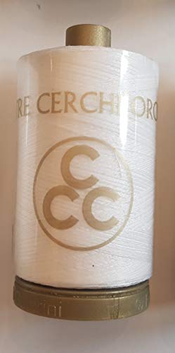 Tre Cerchi Filo Da Cucito Oro 1000 Yds (Bianco, 1)