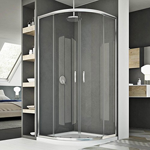 Idralite Box Doccia Semicircolare 80X80 Cm H185 Trasparente Mod. Junior