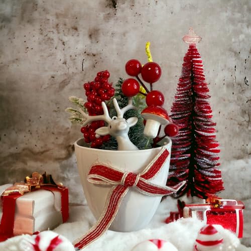 Gmm Piantina Decorativa Natale Segnaposto Natalizio Decorazione Natalizia Da Tavolo Segnaposto Centro Tavola X Feste Natalizie, Matrimoni Invernali.