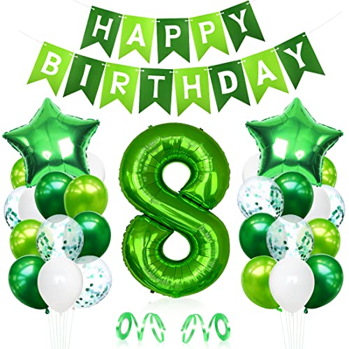 Palloncini Compleanno 8 Anno, Palloncino Numero 8, Decorazioni Compleanno 8 Anno, Palloncini Giganti Grandi, Compleanno Decorazione Verdi