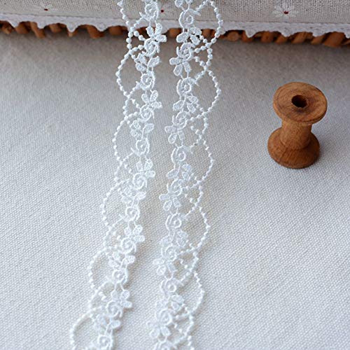 Dahi Nastro Di Pizzo 15Yard Bianco Nastro Decorativo In Pizzo 2Cm Per Girocollo, Collane, Cucito, Artigianato, Matrimonio, Decorazione Per Album, Conf