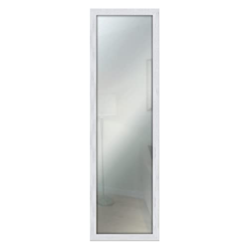 Lupia Specchio Da Parete Mirror Shabby Chic 38X121 Cm Colore Bianco, Specchiera Per Camera Da Letto, Soggiorno, Ingresso, Verticale O Orizzontale