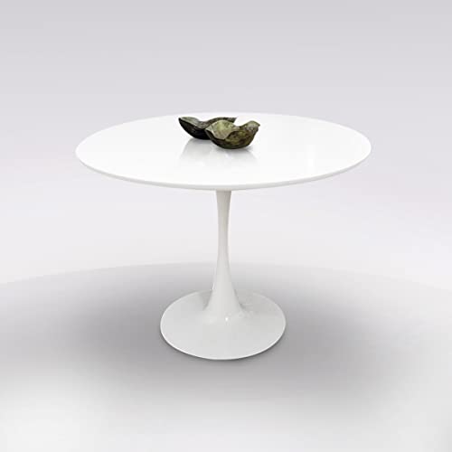 Langfang Romance Trading Co., Ltd Tavolo Rotondo D.100 Mdf Bianco Con Gamba In Metallo