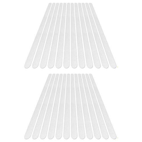 24 Pezzi Adesivi Antiscivolo,Adesivi Anti Scivolo Tappetino Strisce Antiscivolo Per Scale E Bagno,Trasparenti, Autoadesive, Tappetino Per Il Bagno Ant