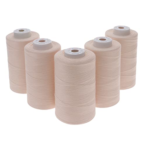 Sewfil Dacor 120 - Confezione Di Fili Per Cucito 100% Poliestere - 5 Coni (5 X 5.000 Metri) 0608 - Beige