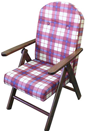 Poltrona Sedia Sdraio Amalfi Colore Bordeaux In Legno Reclinabile 4 Posizioni Cuscino Imbottito Soggiorno Cucina Salone Divano