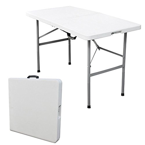 Cilvani Srl Tavolo 122 X 60 X H74 Tavolino Pieghevole Richiudibile Resina Metallo Sagre Fiere