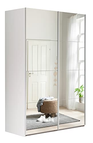 Composad | Armadio Della Linea Systema, Armadio A 2 Ante Scorrevoli Con Ante A Specchio, Camera Da Letto, (Lxaxp) 150X223X67 Cm, Colore Bianco, Made I