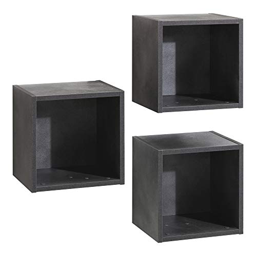 Composad | Set Di 3 Cubi Della Linea Vittoria, Set Di 3 Mensole Da Muro, Cubi Arredo, Mensole Cubo, Cubi Da Parete, (Lxaxp) 35X35X28 Cm, Colore Grigio