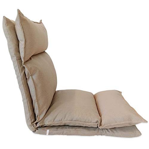 Rebecca Mobili Sedia Poltrona Futon Beige, Metallo Poliestere, Riposo Inclinabile, Soggiorno Veranda - Misure 70 X 56 X 70 Cm (Hxlxp) - Art. Re6196