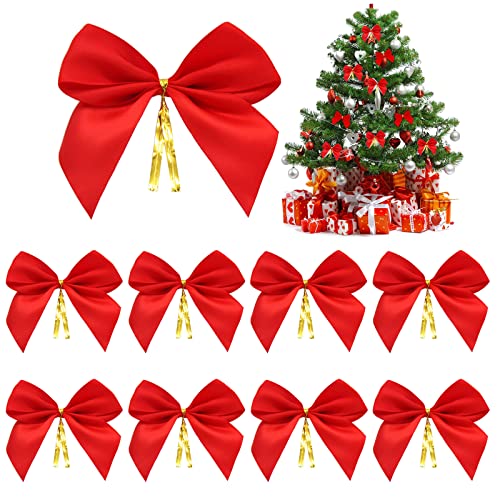 50Pcs Mini Fiocchi Di Natale, 5 * 8 Cm Fiocchi Di Natale Fiocchi Di Raso Decorazioni Natalizie Festive Fiocchi Di Natale Rossi Per Albero Di Natale, D