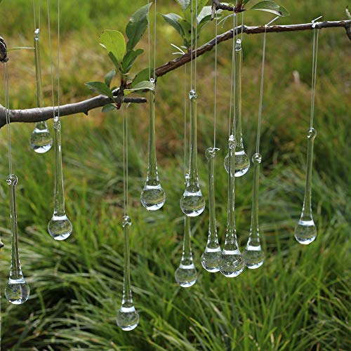 Dahi 12 Pezzi Set Di Decorazioni Per Albero Di Natale A Forma Di Gocce Di Ghiaccio, In Vetro, Da Appendere, Gocce Di Ghiaccio In Vetro (10X2Cm).