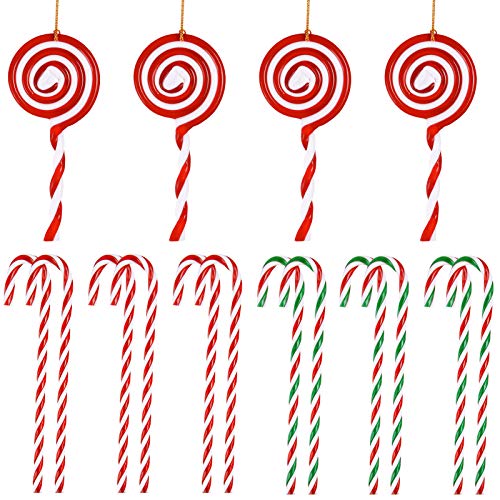 Kiiwah 16 Pezzi Albero Di Natale Bastoncini Di Zucchero Candy Cane Caramelle Decorazioni Natalizie In Plastica Ornamenti Natalizi Da Appendere Abbelli