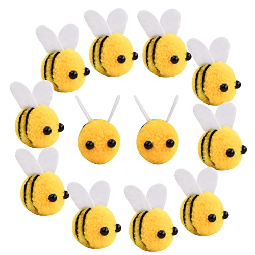 12Pcs Decorazione Api Decorative Accessori Capelli Api Artigianali Alline In Feltro Di Lana Decorazioni Di Api Giallo Cartone Animato Per Scrapbooking