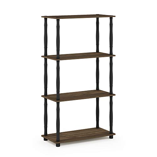Furinno Turn-N-Tube Scaffale Multifunzione Con Ripiani, Legno Ingegnerizzato, Noce Columbia (Columbia Walnut/Black), Taglia Unica