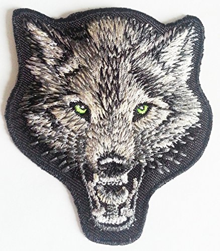 B2See Il Lupo 7,6 X 7 Cm Toppa Adesiva Termoadesive Toppa Jeans Stoffa Patch Toppe Termoadesive