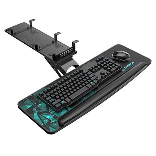 Eureka Ergonomic Vassoio Per Tastiera Regolabile In Altezza Inclinabile E Inclinabile Sotto La Scrivania Girevole A 360°, Con Tappetino Per Il Mouse (