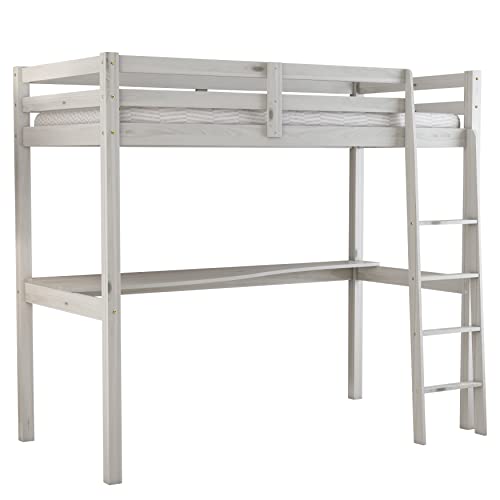 Arredo Stock Letto Singolo A Soppalco Con Scrivania Inclusa, 90X190X176 Cm (Bianco Naturale)