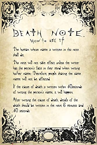 Gb Eye Ltd, Death Note, Rules, Maxi Poster