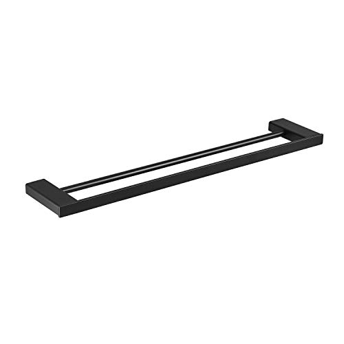 Porta Asciugamani Da Bagno Finitura Nera Acciaio Inox Da 40 Cm Portasciugamani Con Doppio Binario Portasciugamani Elegante E Moderno Angolo Di Montagg