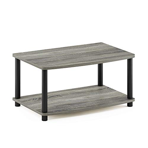 Furinno Turn-N-Tube Supporti Tv Senza Attrezzi, Holz, Rovere Francese Grigio/Nero, Taglia Unica