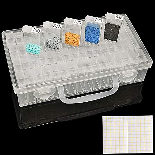 Artdot Diamond Painting Accessori, 64 Slots Scatola Con Scomparti, Diamond Painting Kit Completo Per Pittura Diamante Per Conservare Perline, Anelli,
