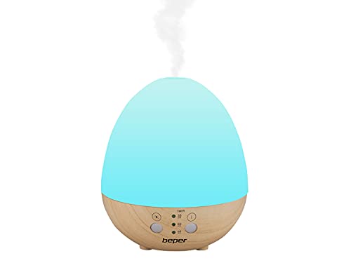 Beper P205Dif001 Diffusore Di Oli Essenziali, Diffusore Di Aromi,5W, Tecnologia Ad Ultrasuoni, Luce Led A 7 Colori, Modalità Continua, Timer Seleziona