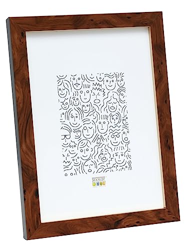 Deknudt Frames S43Ag2 Cadre Photo Avec Filet Doré Bois De Loupe Brun 13 X 18 Cm