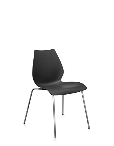 Kartell Maui Soft Sedia, Set Da 2 Senza Braccioli, Antracite, Standard