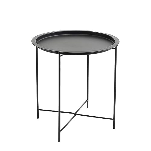 Cribel Tavolino, Lauren, In Metallo Nero Dallo Stile Lineare E Pulito, 44X51