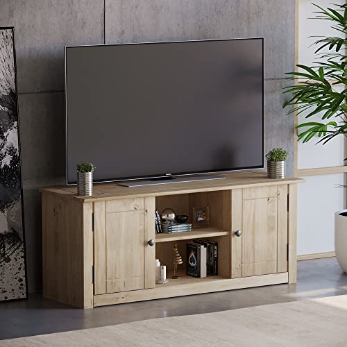 Vida Designs Panama-Mobile Tv A Schermo Piatto, 2 Ante, 1 Ripiano, In Rovere Naturale, Quercia, Dimensions (Lwh): 120 X 40.0 X 50 Cm