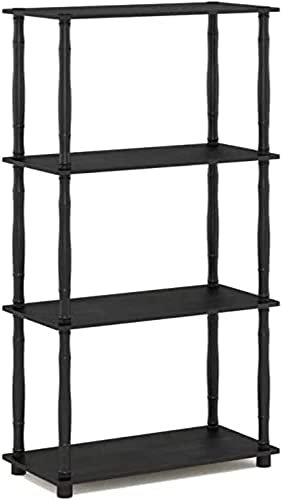 Furinno Turn-N-Tube Scaffale Multifunzione Con Ripiani, Legno Ingegnerizzato, Nero (Americano/Black), Taglia Unica