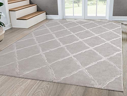 Mia'S, Tappeto "Anna", Per Soggiorno, A Pelo Corto, 080 X 300 Cm, Beige, Con Rombi