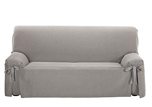 Martina Home Riga Copridivano Fiocchi, Cotone Tela, Grigio, 2 Posti